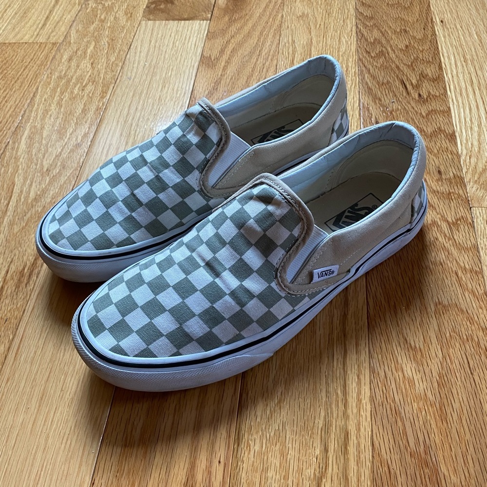 Sage Green Checkered Vans
